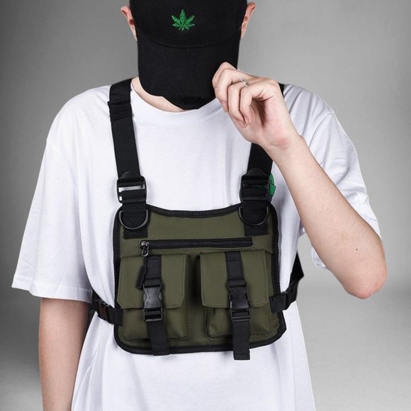 Men's Multi-Functional Backpack Tactical Chest Bag Green - Picture 1 of 1